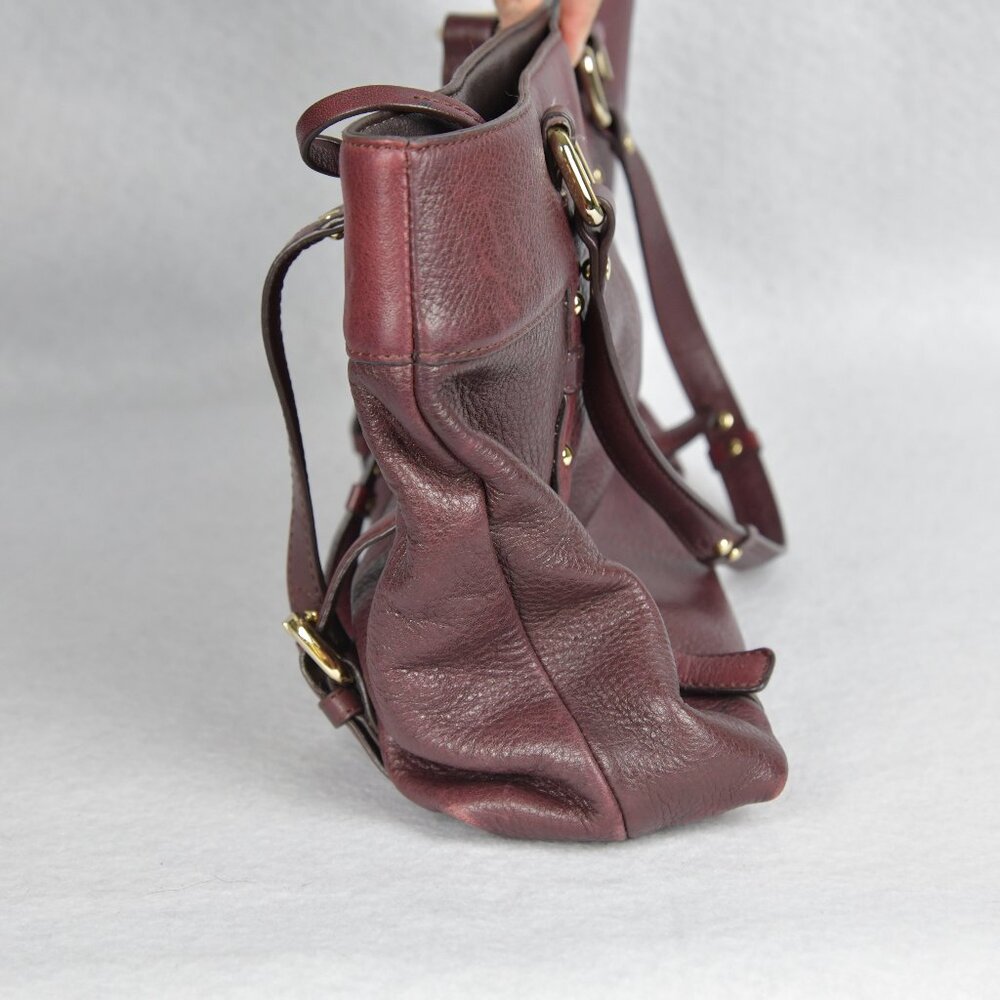 Etienne Aigner Burgundy Leather Shoulder Bag - Picture 7 of 9